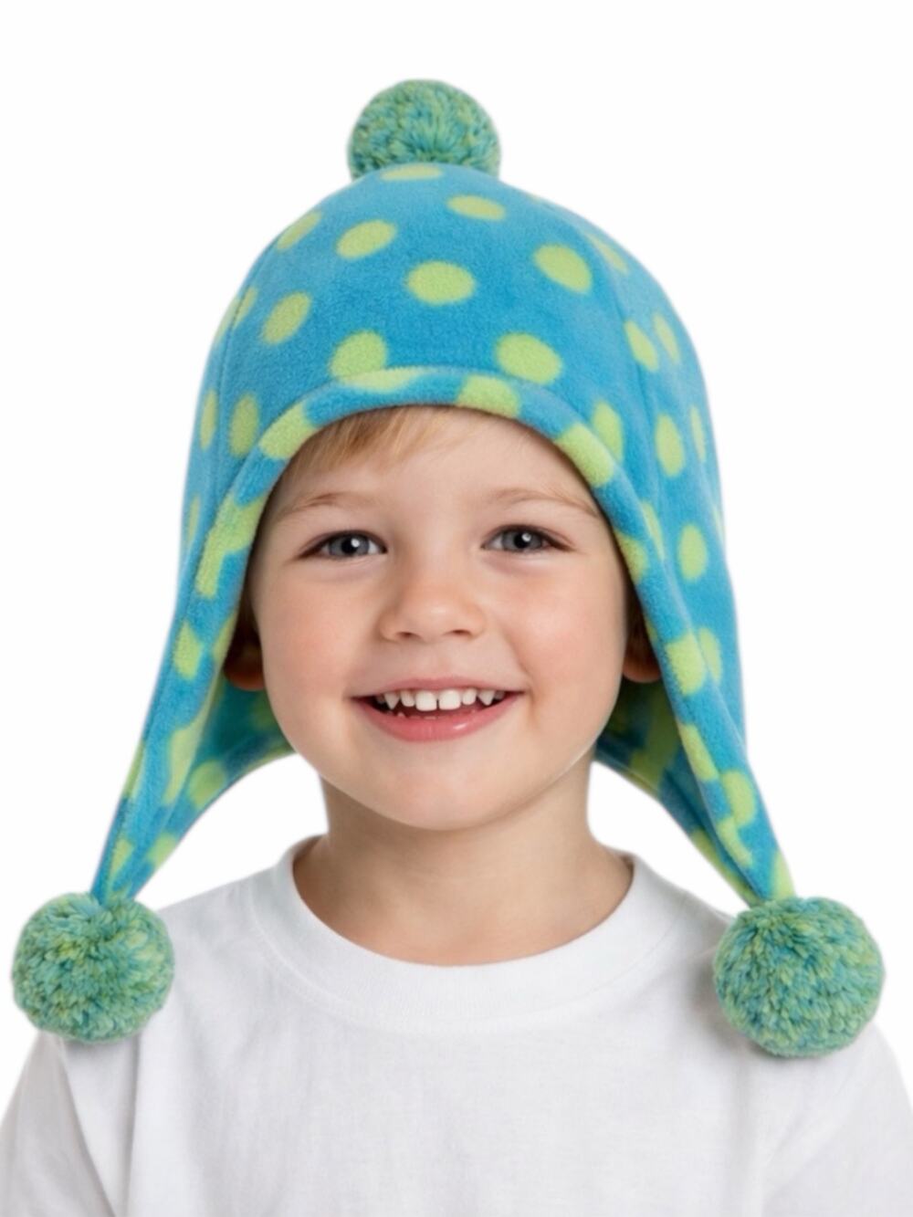 Gap Kids Blue Polka Dots Pom Pom Beanie Size S/M - Picture 1 of 7